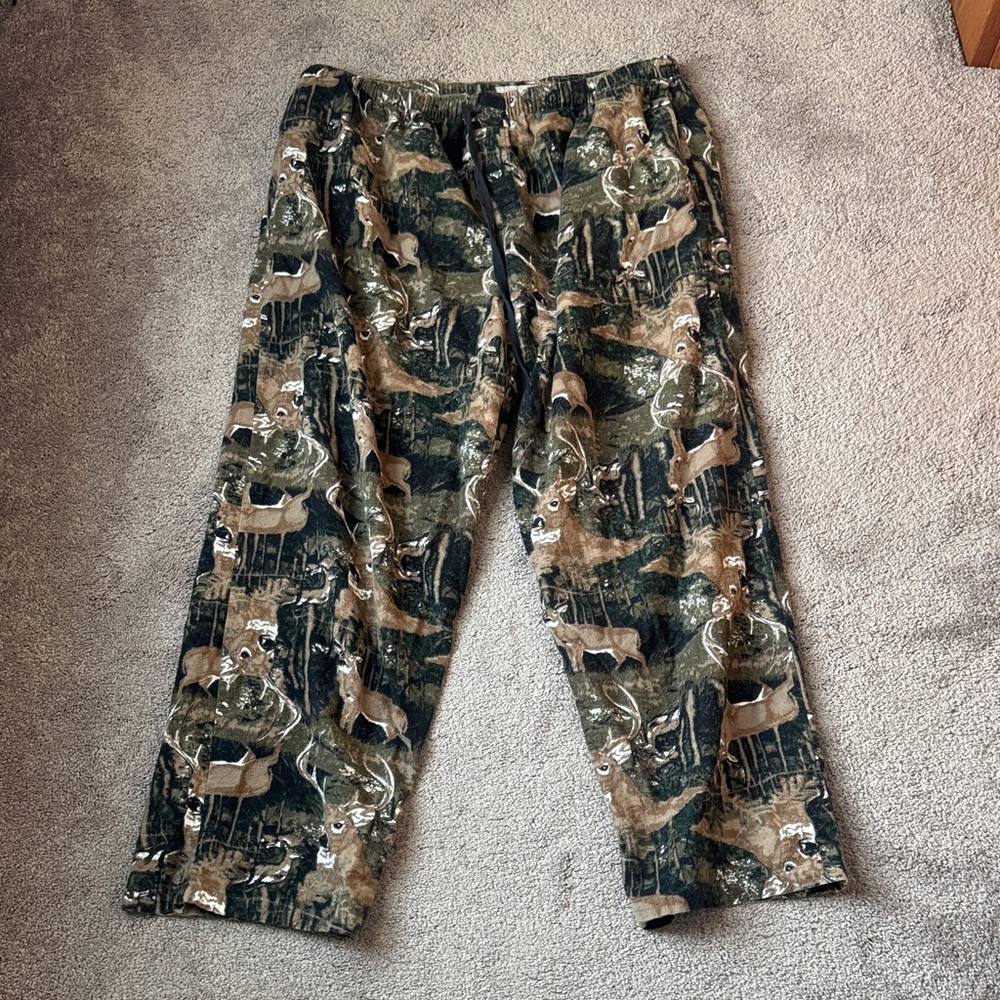 Varsity Camouflage Deer Print Pajama Pants Lounge Sleepwear SIZE XL